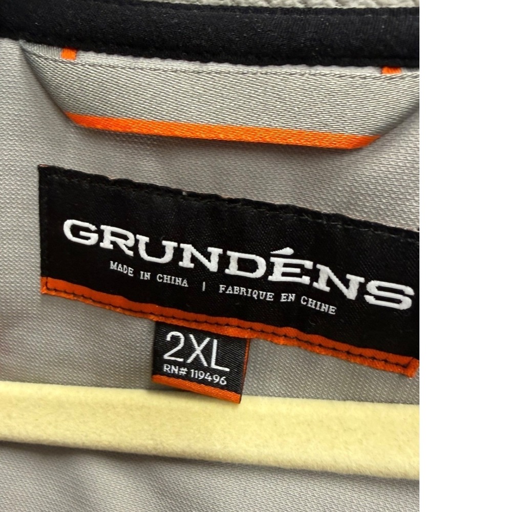 Grundens Full Zip Hooded Jacket Mens 2XL Grey Fleece Lined Soft Shell 119496 - Picture 16 of 16